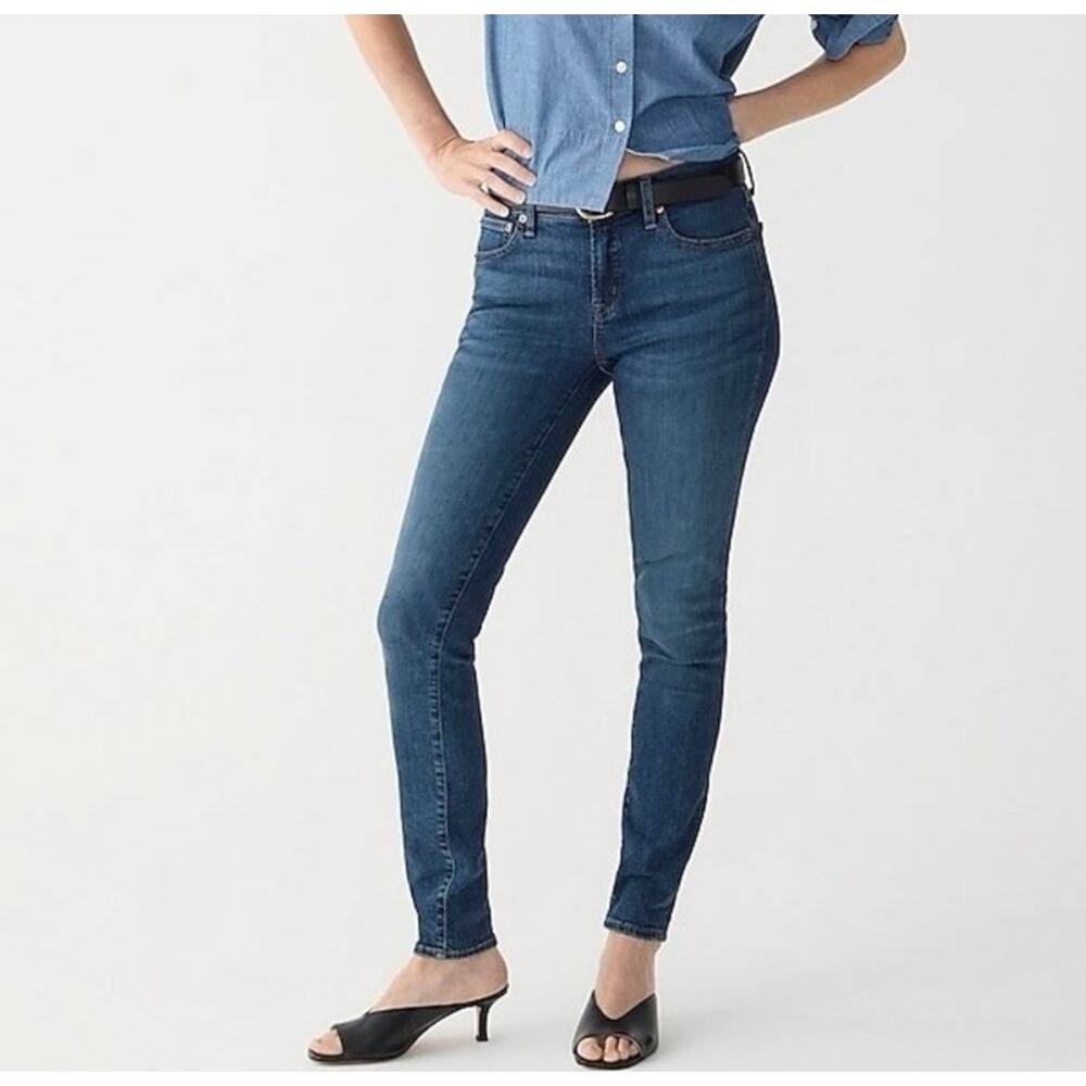 J.Crew 9" High-Rise Toothpick Skinny Jeans Medium Wash Blue AN032 Womens 26